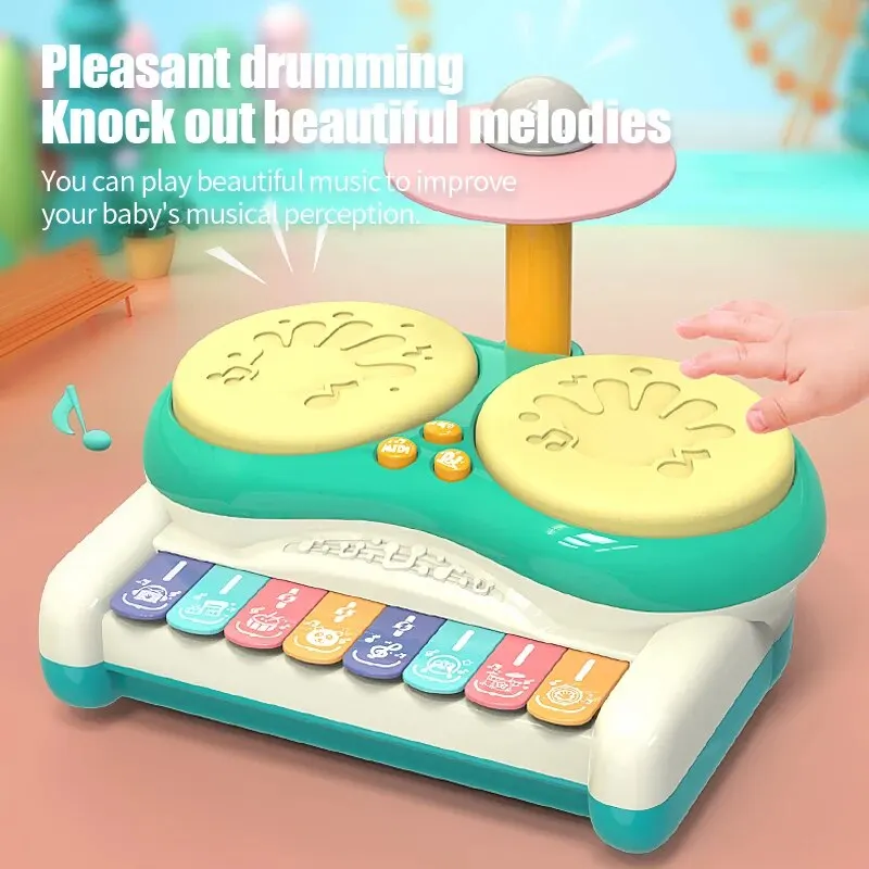 Kids Electronic Musical Keyboard Piano & Drum Set - Educational Playset for Boys and Girls Aged 3+, Durable Plastic Musical Instruments Toy - Image 3