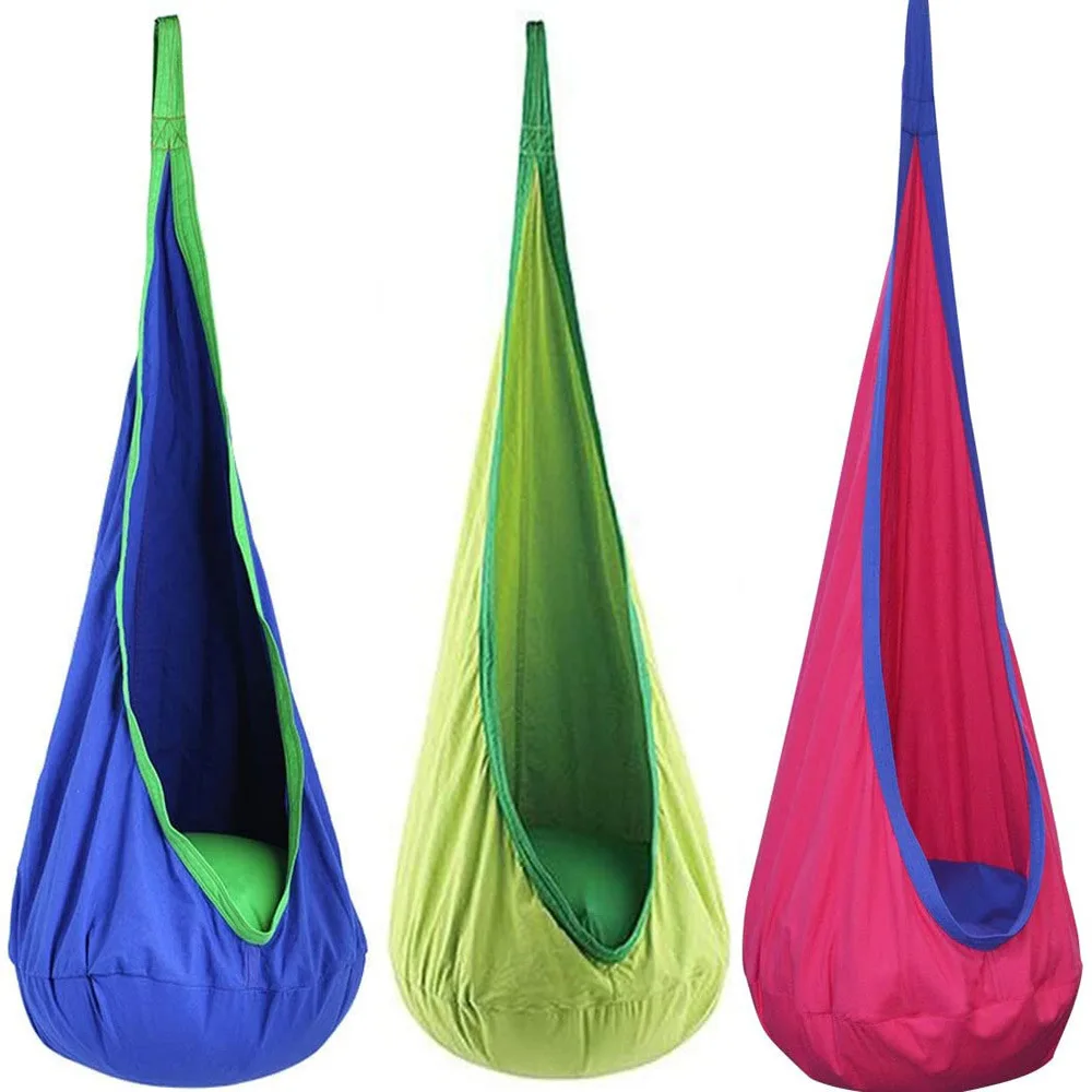 Kids Hanging Chair Parachute Cloth Swing Pod Portable Indoor Courtyard Fall 2025 Cozy Inflatable Cushion