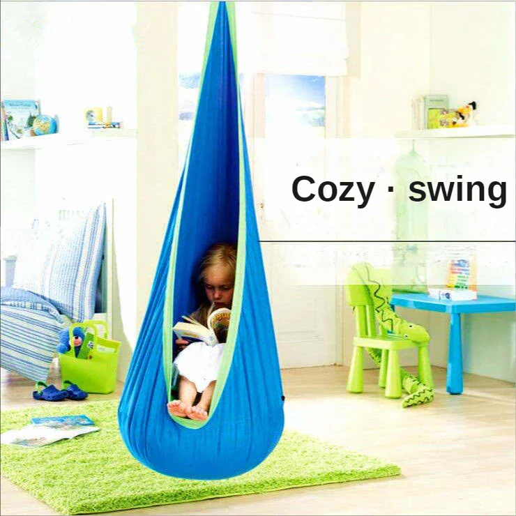 Kids Hanging Chair Parachute Cloth Swing Pod Portable Indoor Courtyard Fall 2025 Cozy Inflatable Cushion - Image 2