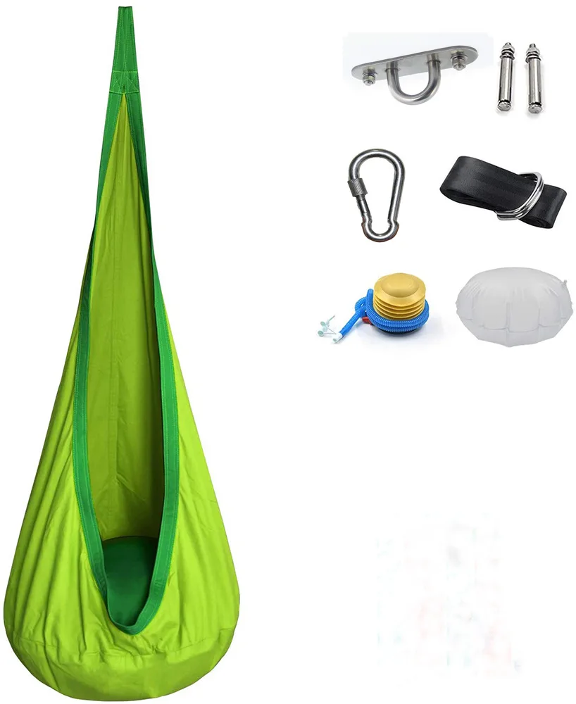 Kids Hanging Chair Parachute Cloth Swing Pod Portable Indoor Courtyard Fall 2025 Cozy Inflatable Cushion - Image 5