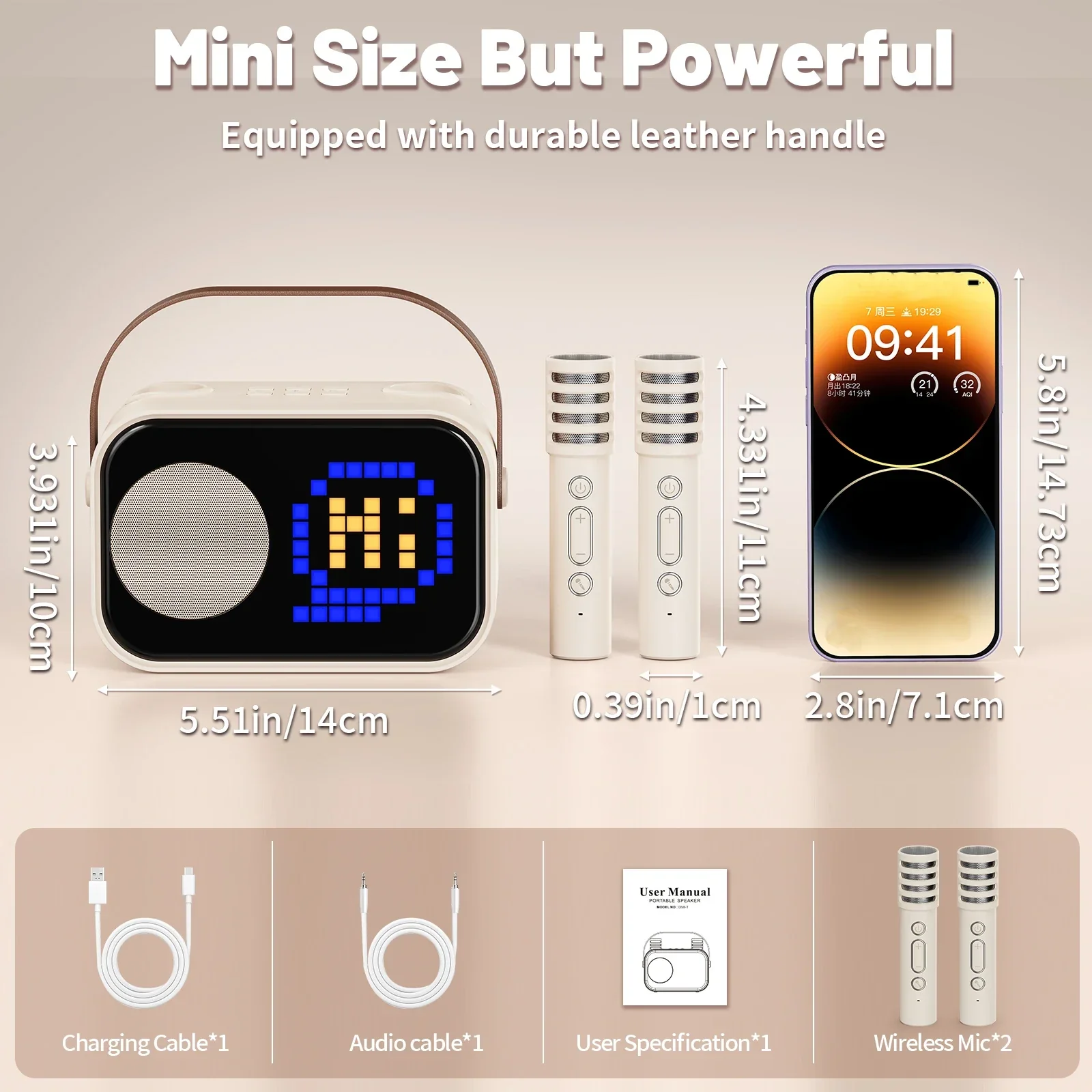Kids Karaoke Machine Portable Bluetooth Speaker With 2 Wireless Microphones Party Gift 2025 - Image 2