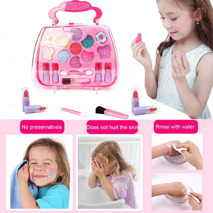 Kids Makeup Kit Princess Makeup Box Play Set With Accessories Ideal Birthday Gift 2025 - Image 3