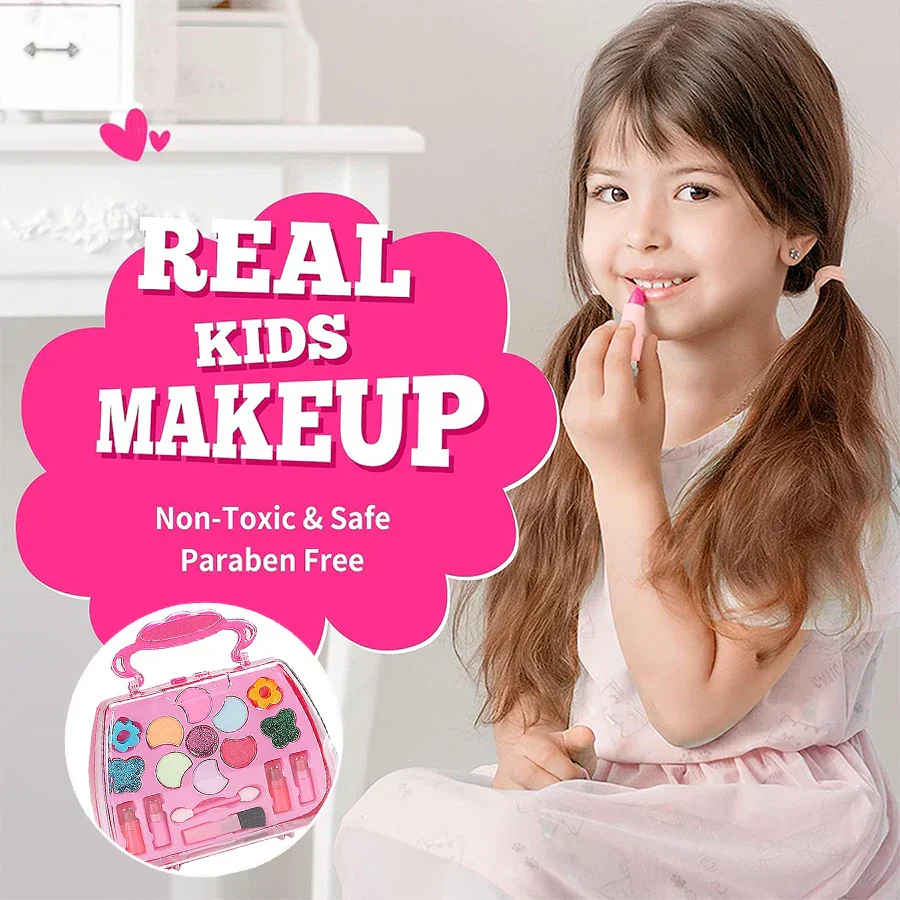 Kids Makeup Kit Princess Makeup Box Play Set With Accessories Ideal Birthday Gift 2025 - Image 5