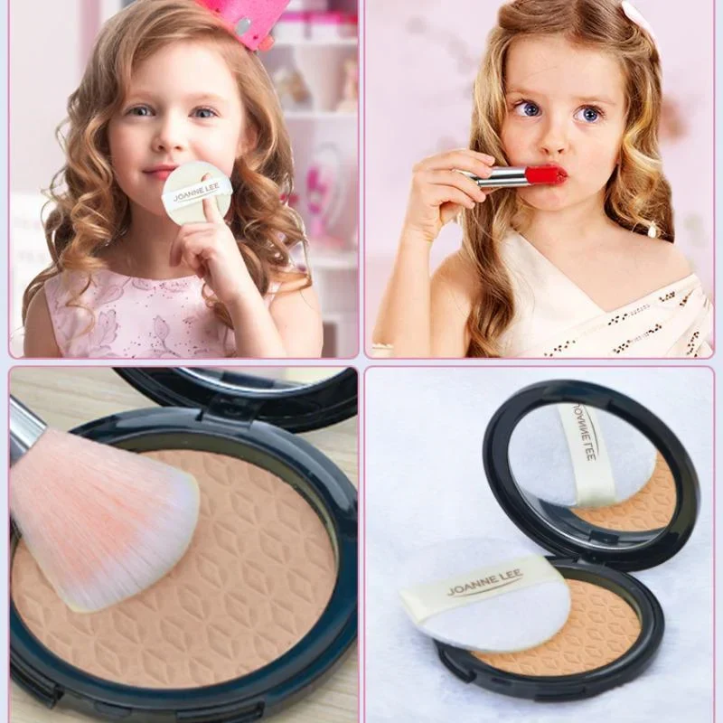 Kids Makeup Set - Pretend Play Kit With Lipstick Nail Polish Eye Shadow In Leopard Case CE Certified Toy Back To School - Image 5