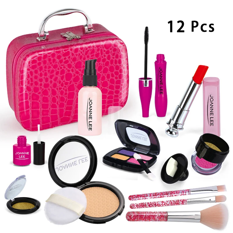 Kids Makeup Set - Pretend Play Kit With Lipstick Nail Polish Eye Shadow In Leopard Case CE Certified Toy Back To School - Image 8