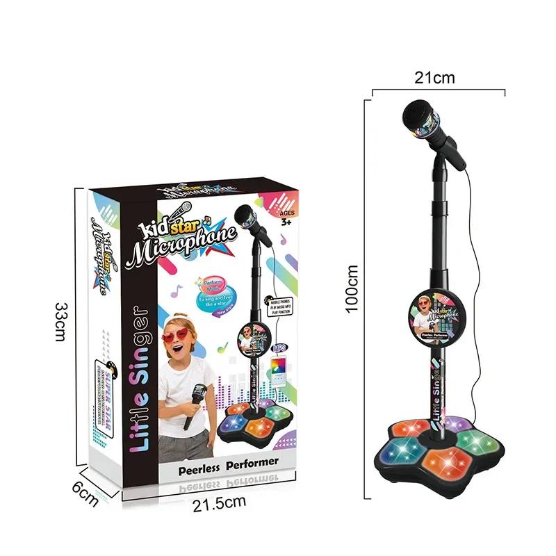 Adjustable Kids Karaoke Microphone with Stand - Fun Music Toy for Boys and Girls, Educational Birthday Gift, MP3 Compatible - Image 2