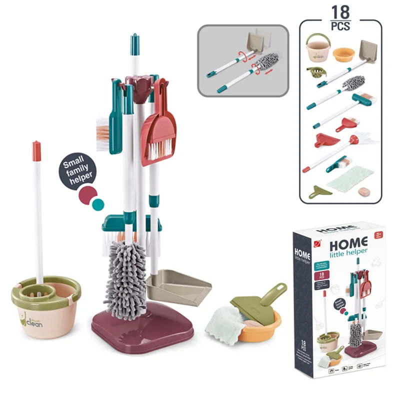 Kids Pretend Play Cleaning Set - Broom & Vacuum Toy for Boys and Girls, 23-Piece Sanitation Fun - Image 8