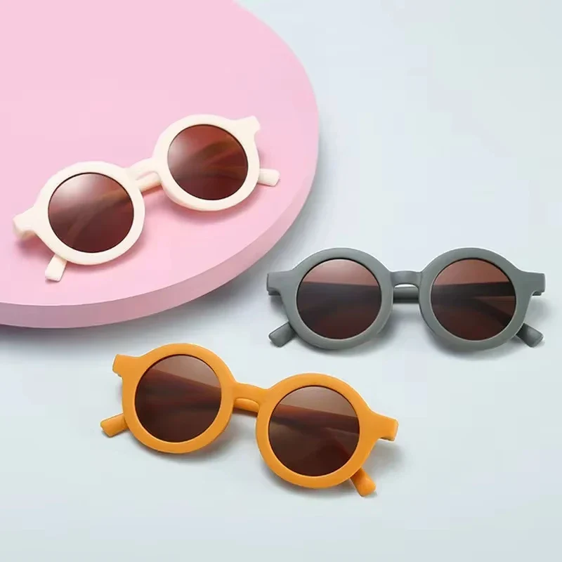 Kids Sunglasses Round Frame Anti-UV400 for 1-7 Year Olds, Children's Sun Protection, Stylish Design - Image 2