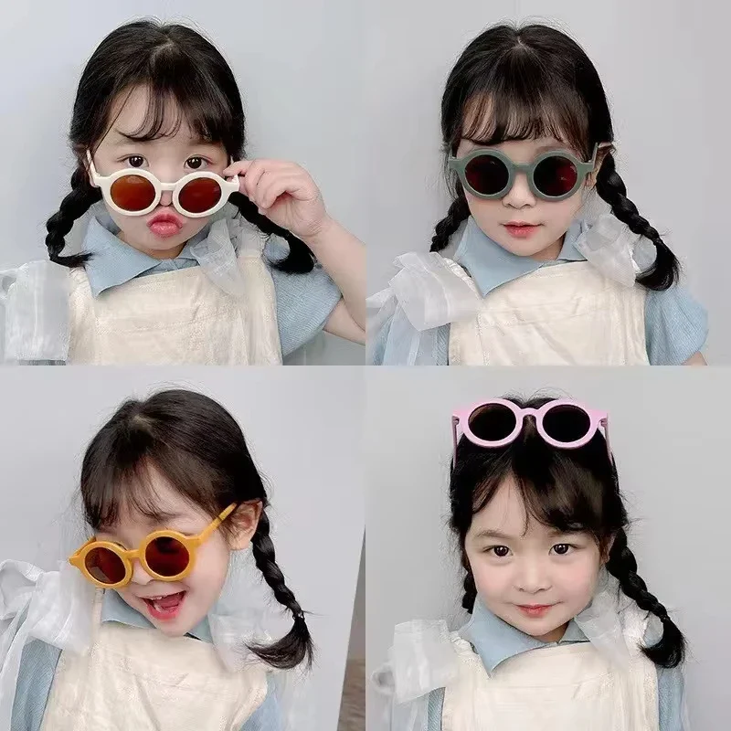 Kids Sunglasses Round Frame Anti-UV400 for 1-7 Year Olds, Children's Sun Protection, Stylish Design - Image 5