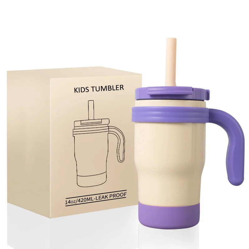 Kids Thermos Bottle 420ML Stainless Steel Insulated Tumbler With Handle And Straw, Christmas 2025 Gift - Image 10