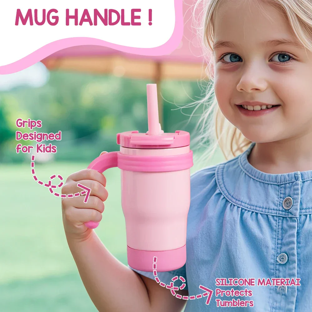 Kids Thermos Bottle 420ML Stainless Steel Insulated Tumbler With Handle And Straw, Christmas 2025 Gift - Image 2