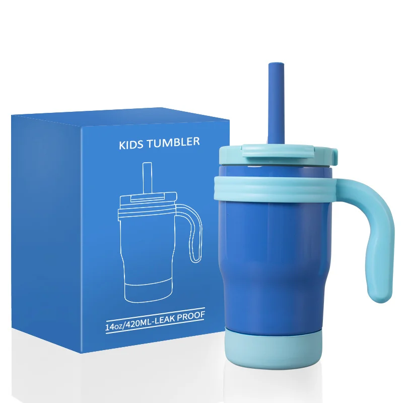 Kids Thermos Bottle 420ML Stainless Steel Insulated Tumbler With Handle And Straw, Christmas 2025 Gift - Image 8