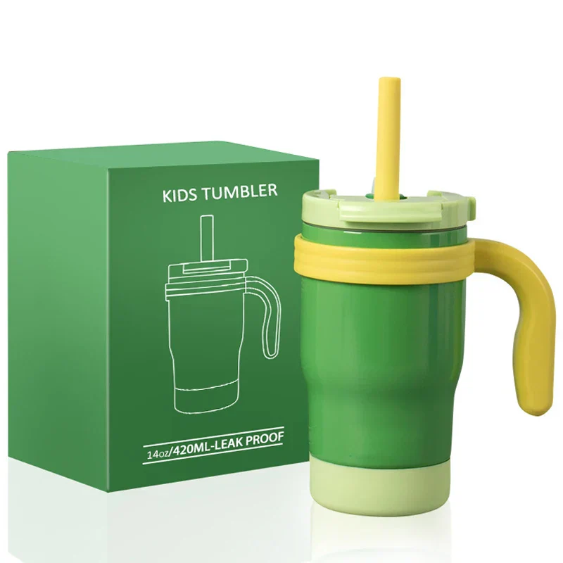 Kids Thermos Bottle 420ML Stainless Steel Insulated Tumbler With Handle And Straw, Christmas 2025 Gift - Image 9