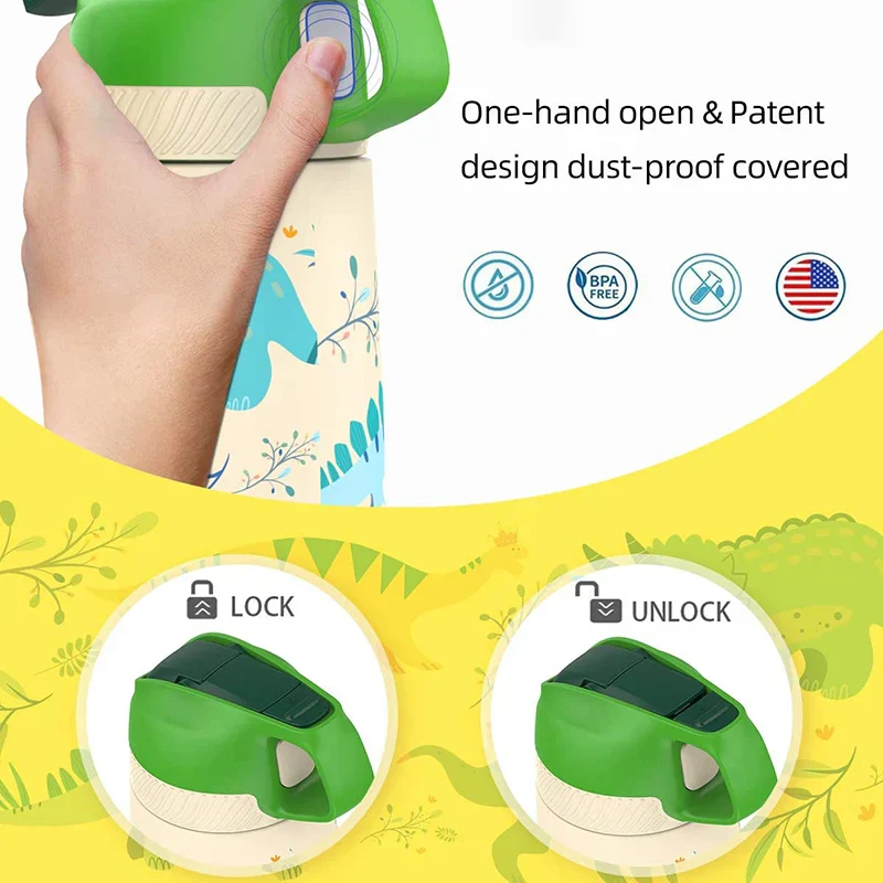 Kids Water Bottle 350ml Vacuum Insulated Thermos Healthy Straw BPA Free Back to School 2025 Hot Cold 24H - Image 5