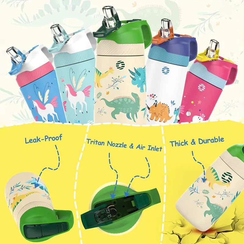 Kids Water Bottle 350ml Vacuum Insulated Thermos Healthy Straw BPA Free Back to School 2025 Hot Cold 24H - Image 6