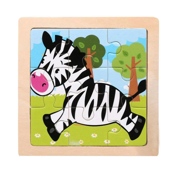 Kids Wooden Jigsaw Puzzle - Montessori Cartoon Animal Vehicle Educational Toy for Children - Image 10