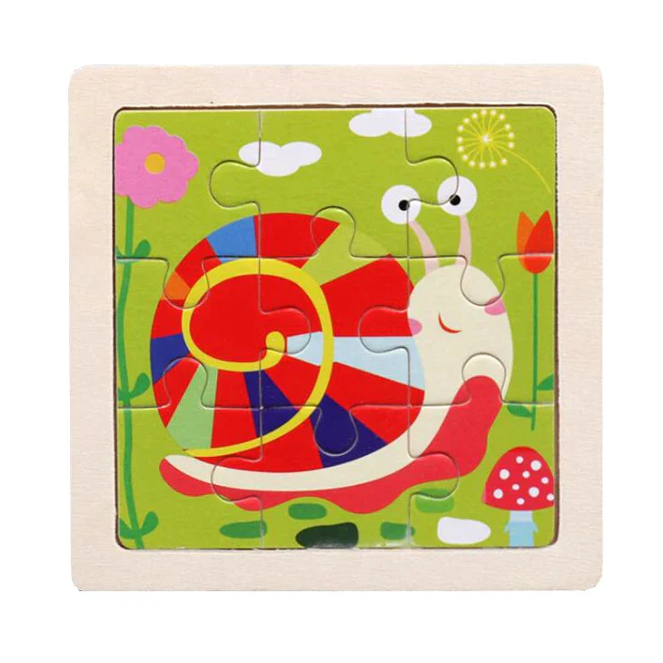 Kids Wooden Jigsaw Puzzle - Montessori Cartoon Animal Vehicle Educational Toy for Children - Image 11