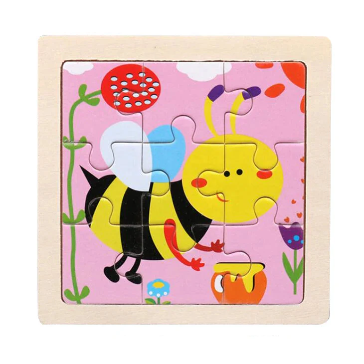 Kids Wooden Jigsaw Puzzle - Montessori Cartoon Animal Vehicle Educational Toy for Children - Image 13