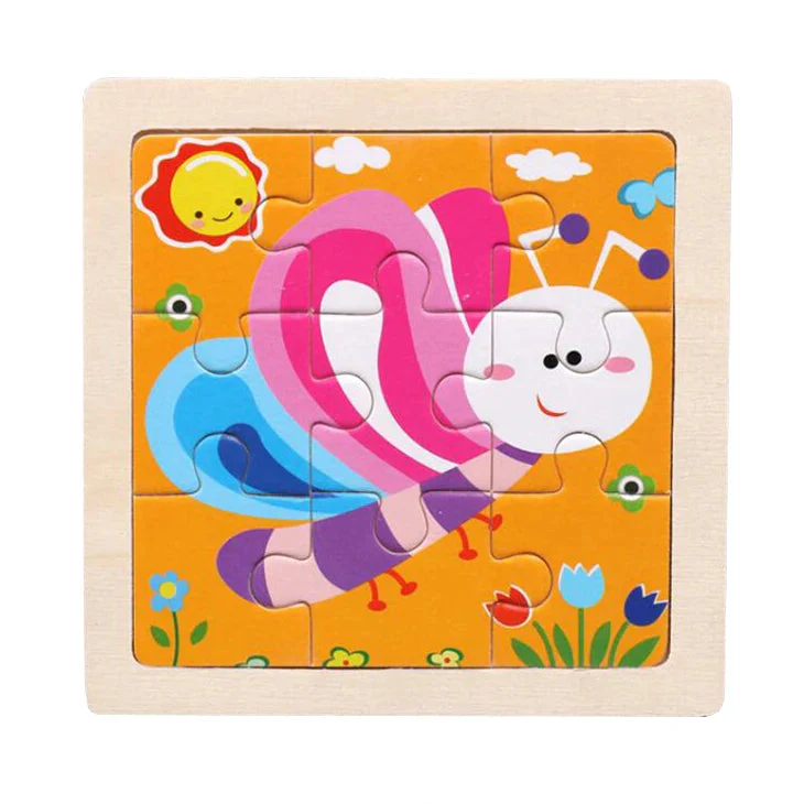 Kids Wooden Jigsaw Puzzle - Montessori Cartoon Animal Vehicle Educational Toy for Children - Image 14
