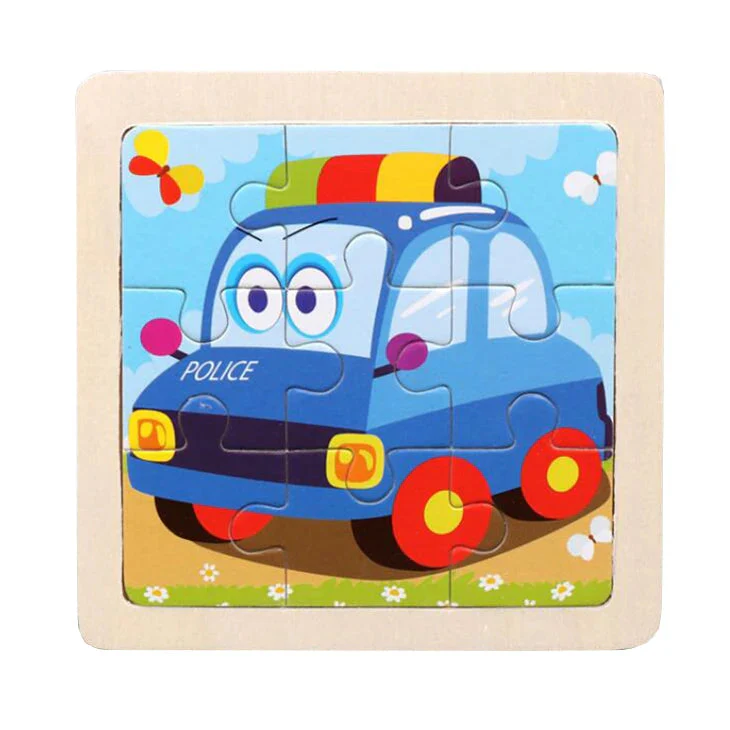 Kids Wooden Jigsaw Puzzle - Montessori Cartoon Animal Vehicle Educational Toy for Children - Image 17
