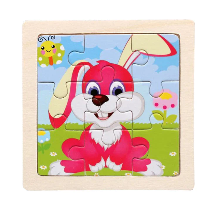 Kids Wooden Jigsaw Puzzle - Montessori Cartoon Animal Vehicle Educational Toy for Children - Image 5