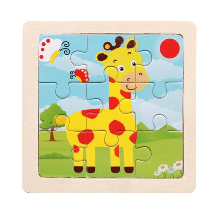 Kids Wooden Jigsaw Puzzle - Montessori Cartoon Animal Vehicle Educational Toy for Children - Image 6