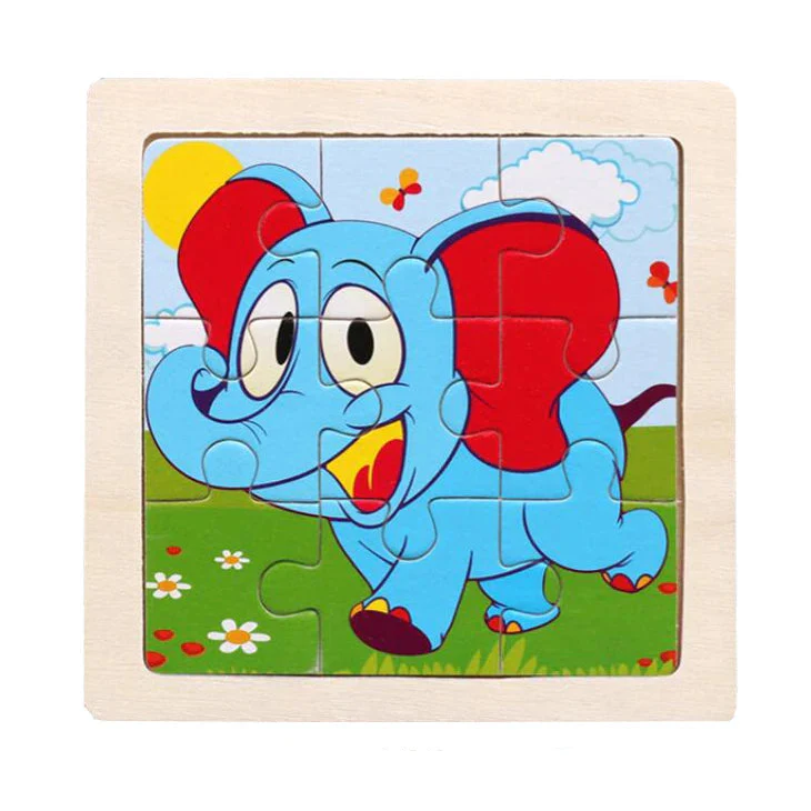 Kids Wooden Jigsaw Puzzle - Montessori Cartoon Animal Vehicle Educational Toy for Children - Image 8