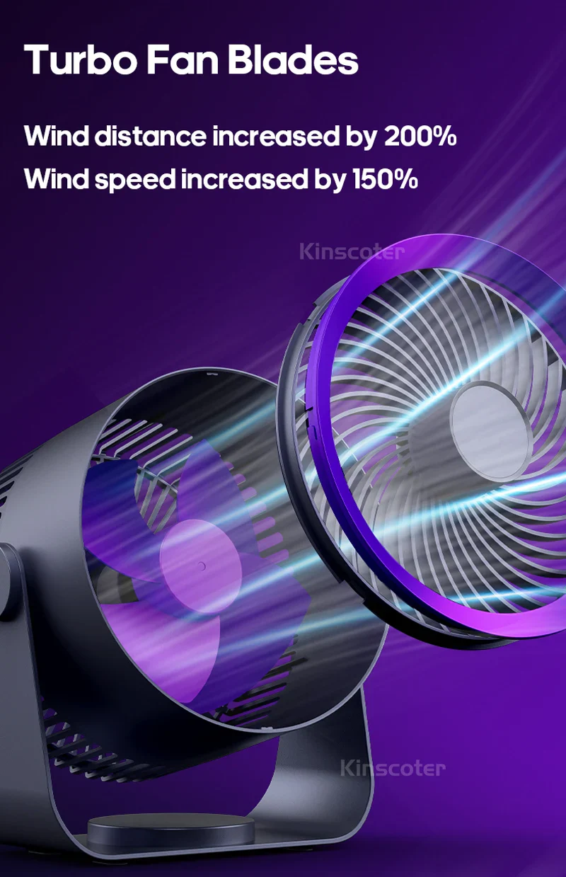 Portable Fan Battery Desk Air Circulator Quiet Summer - Image 14