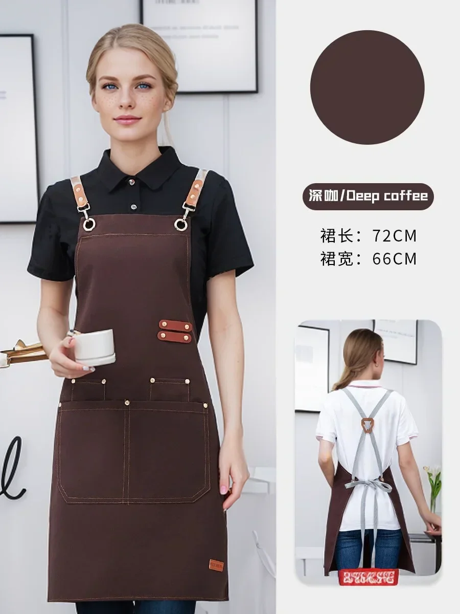 Kitchen Apron Professional Bib Apron Restaurant Work Apron Fall 2025 Waterproof Pockets Durable - Image 10