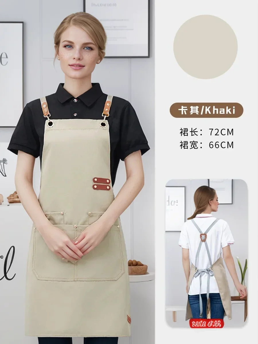 Kitchen Apron Professional Bib Apron Restaurant Work Apron Fall 2025 Waterproof Pockets Durable - Image 14