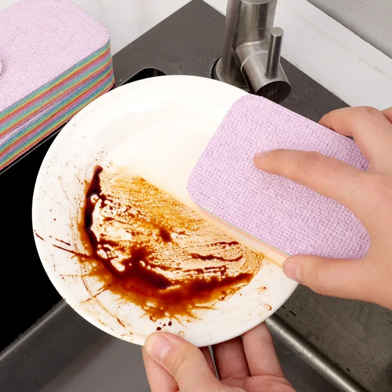Kitchen Dishcloths 24-Pack Rainbow Tearable Absorbent Cleaning Cloths Thick Scouring Pads Eco Friendly Fall 2025 - Image 4