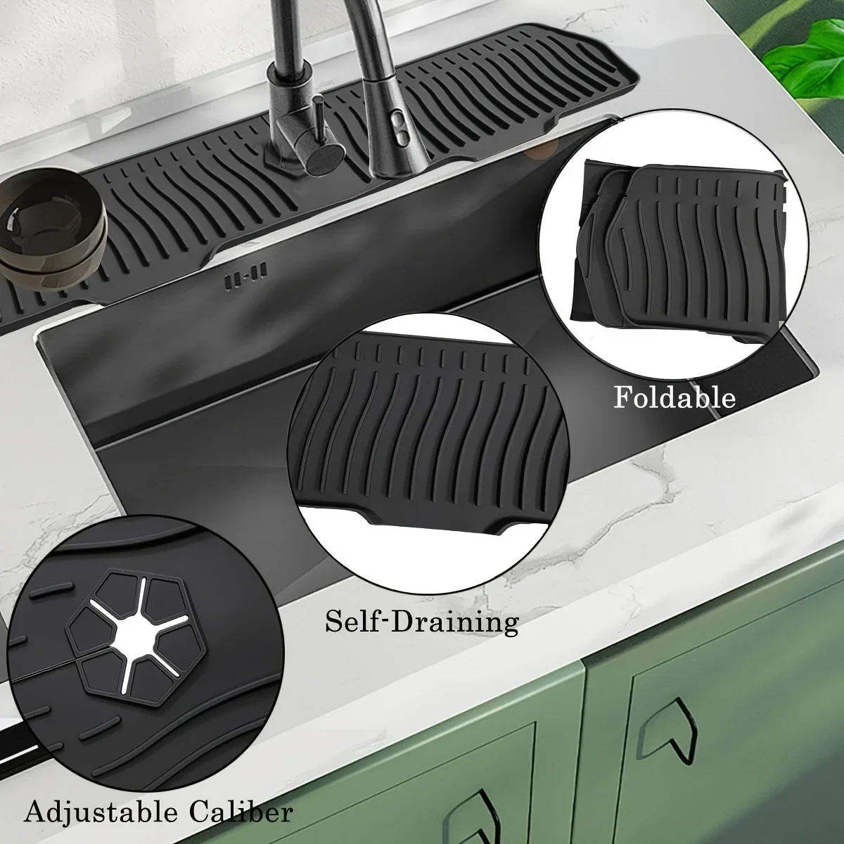 Sink Splash Guard Silicone Mat Countertop Protector - Image 3