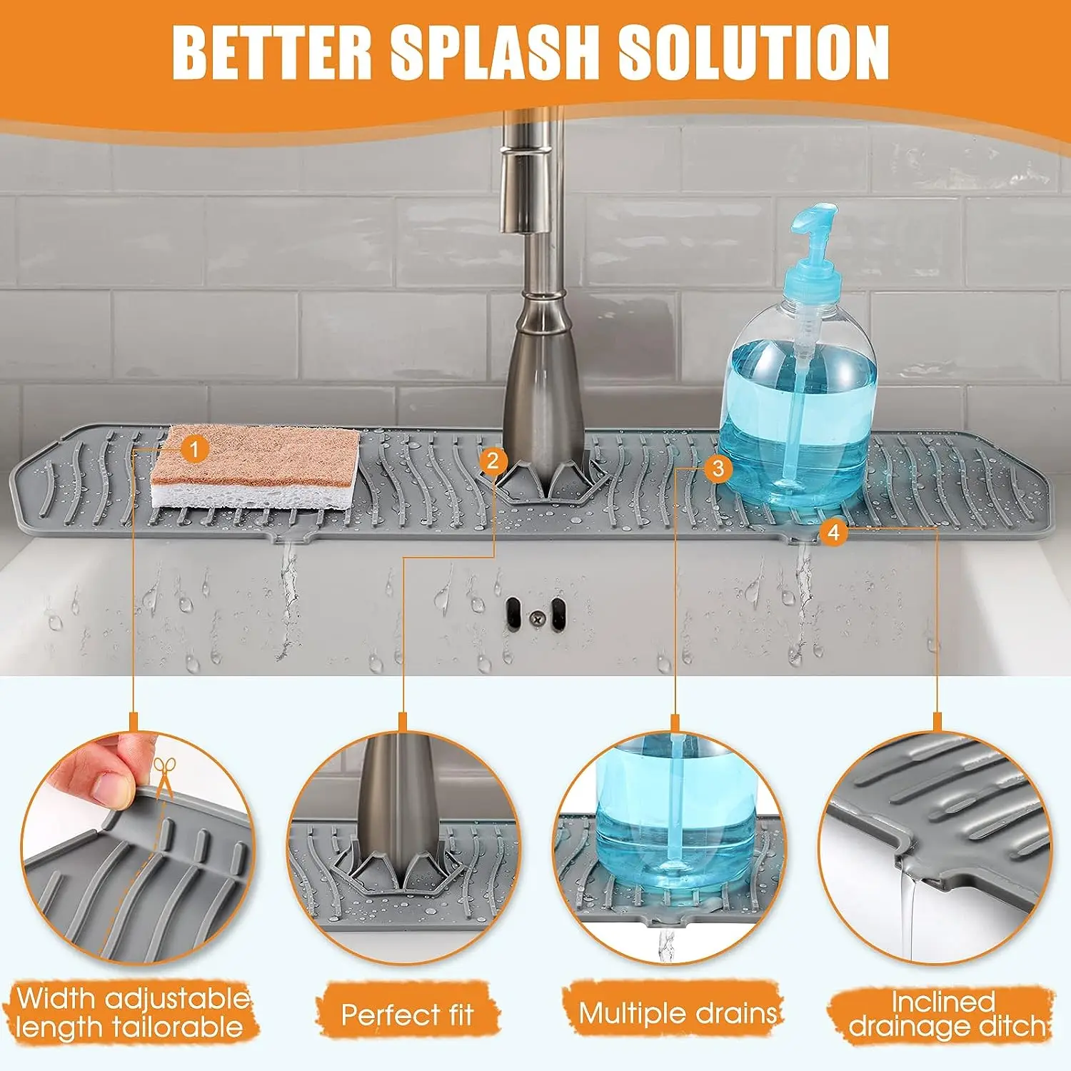 Sink Splash Guard Silicone Mat Countertop Protector - Image 5