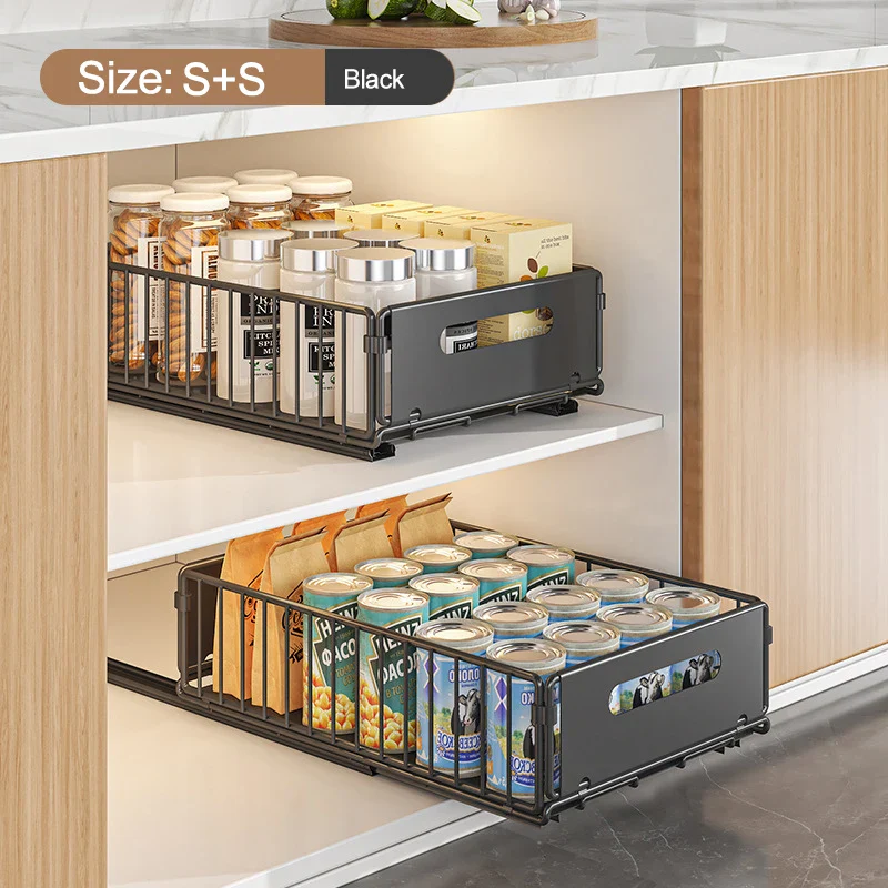 Pull Out Cabinet Organizer Slide Drawer Kitchen Rack - Image 15