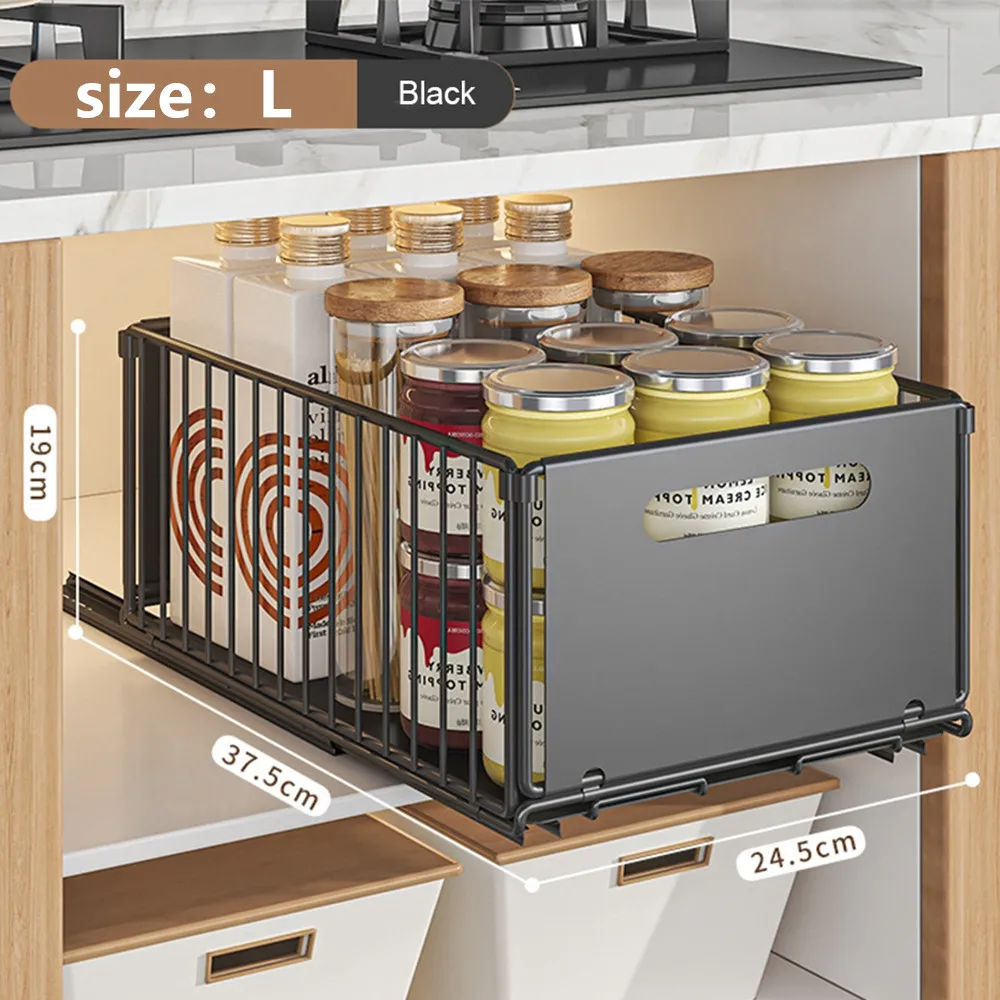 Pull Out Cabinet Organizer Slide Drawer Kitchen Rack - Image 18