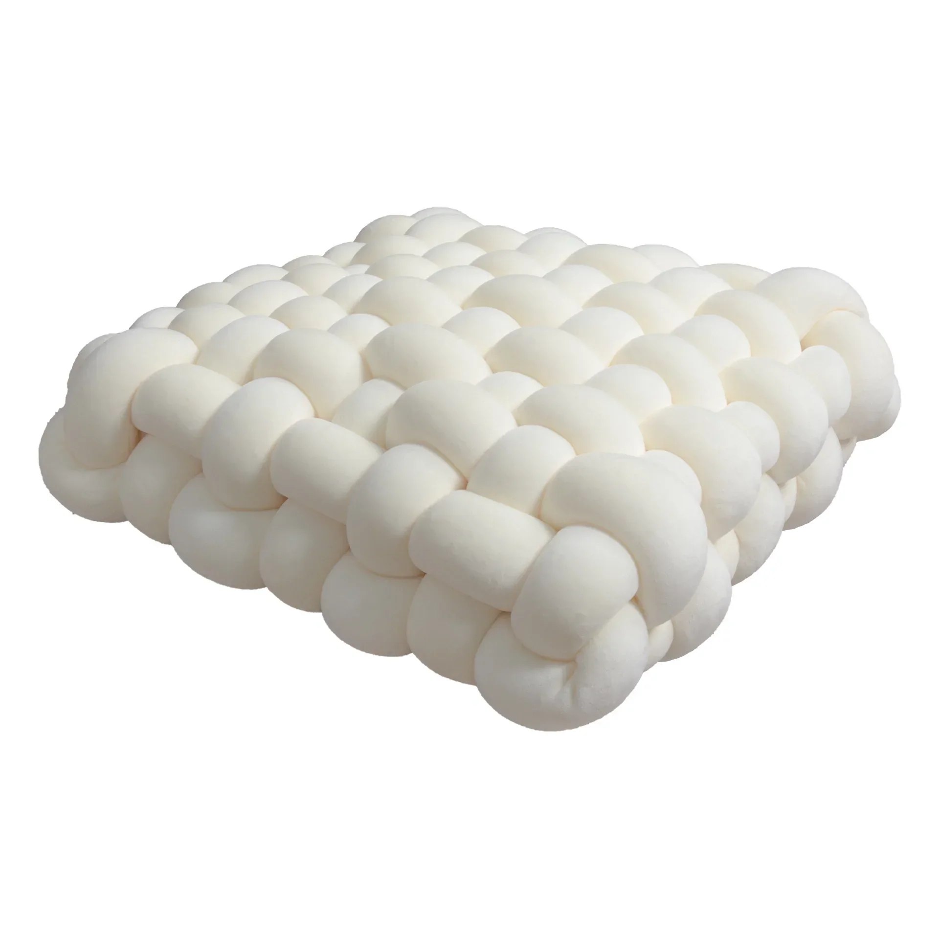 Knot Pillow Plush Square Hand-Woven Throw Cushion Living Room Decor Fall 2025 Cozy Support Decorative Accent - Image 11