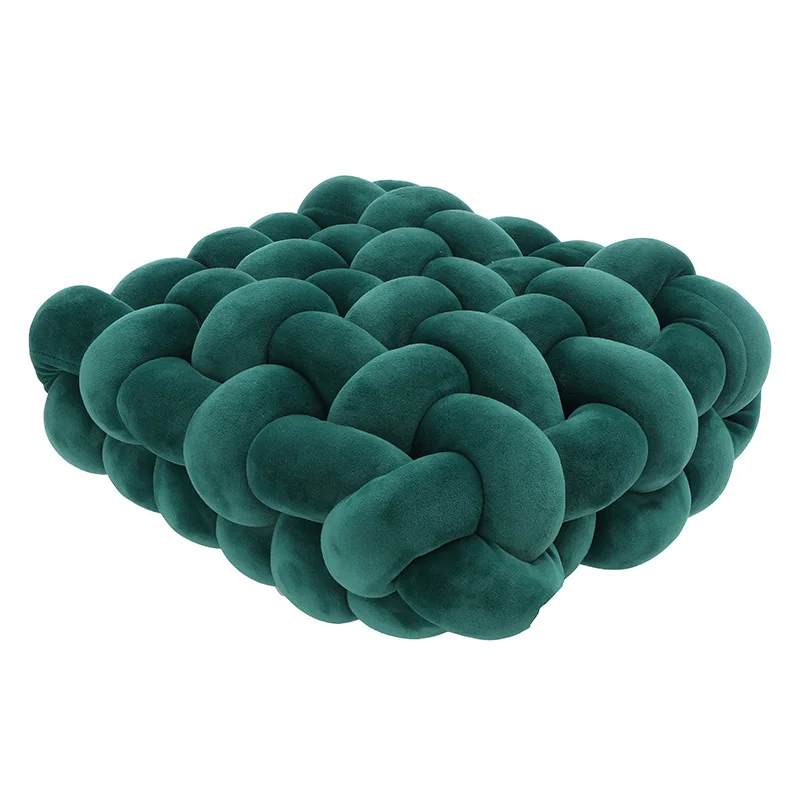 Knot Pillow Plush Square Hand-Woven Throw Cushion Living Room Decor Fall 2025 Cozy Support Decorative Accent - Image 9