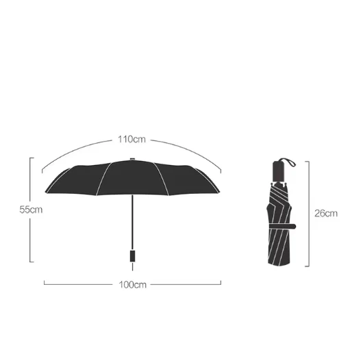 Korean Style Folding Umbrella with Cherry Blossom Design - Image 6