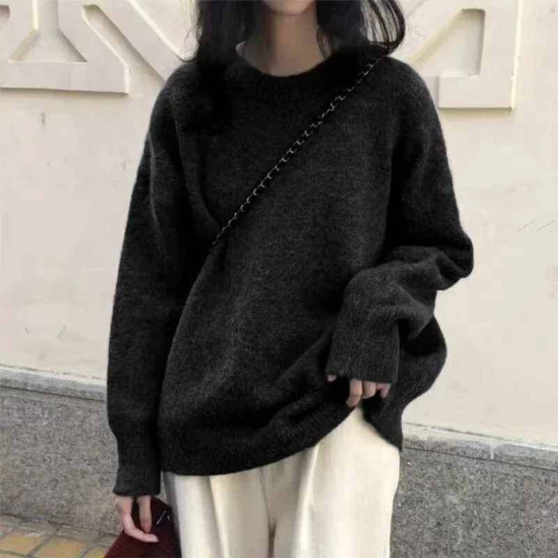 Cozy Oversized Women’s Pullover Sweater - Round Neck Knit - Image 10