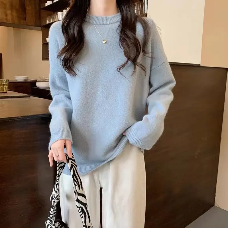 Cozy Oversized Women’s Pullover Sweater - Round Neck Knit - Image 11