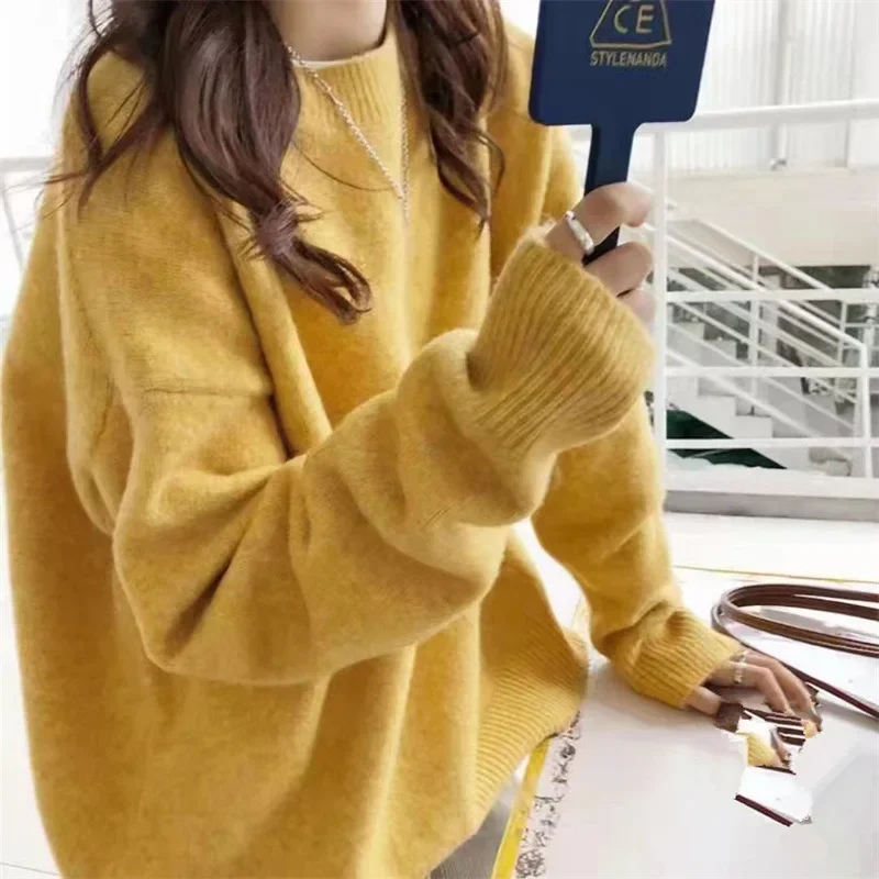 Cozy Oversized Women’s Pullover Sweater - Round Neck Knit - Image 12