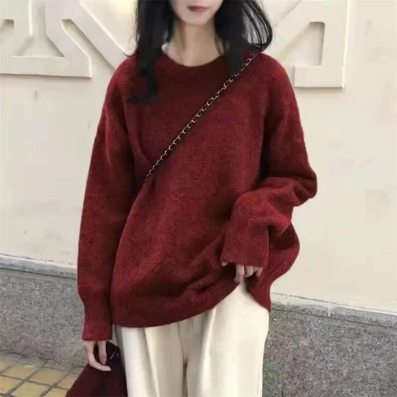 Cozy Oversized Women’s Pullover Sweater - Round Neck Knit - Image 13
