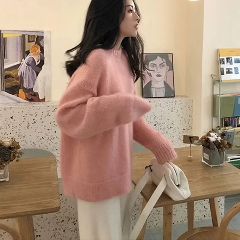 Cozy Oversized Women’s Pullover Sweater - Round Neck Knit - Image 5