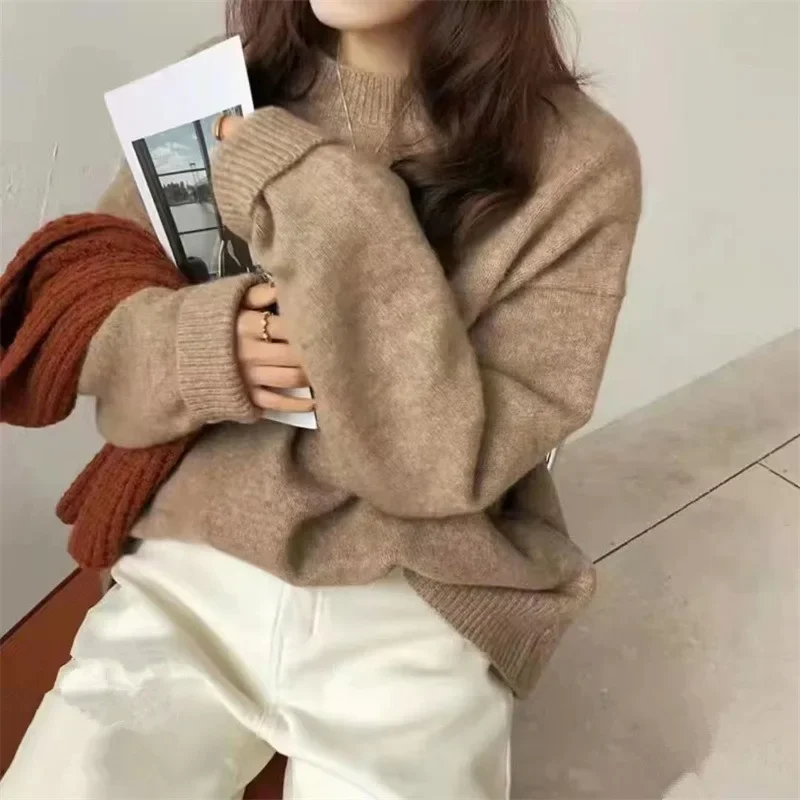 Cozy Oversized Women’s Pullover Sweater - Round Neck Knit - Image 7