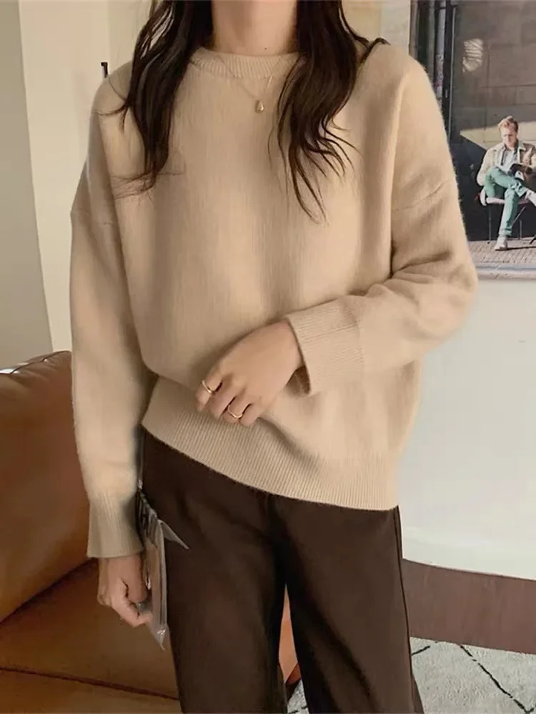 Cozy Oversized Women’s Pullover Sweater - Round Neck Knit - Image 8