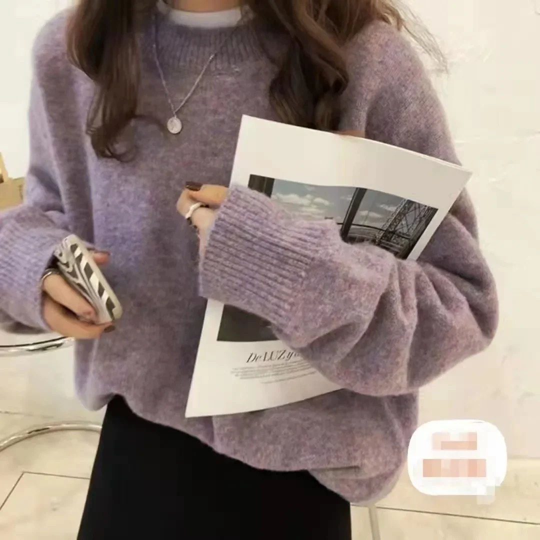 Cozy Oversized Women’s Pullover Sweater - Round Neck Knit - Image 9