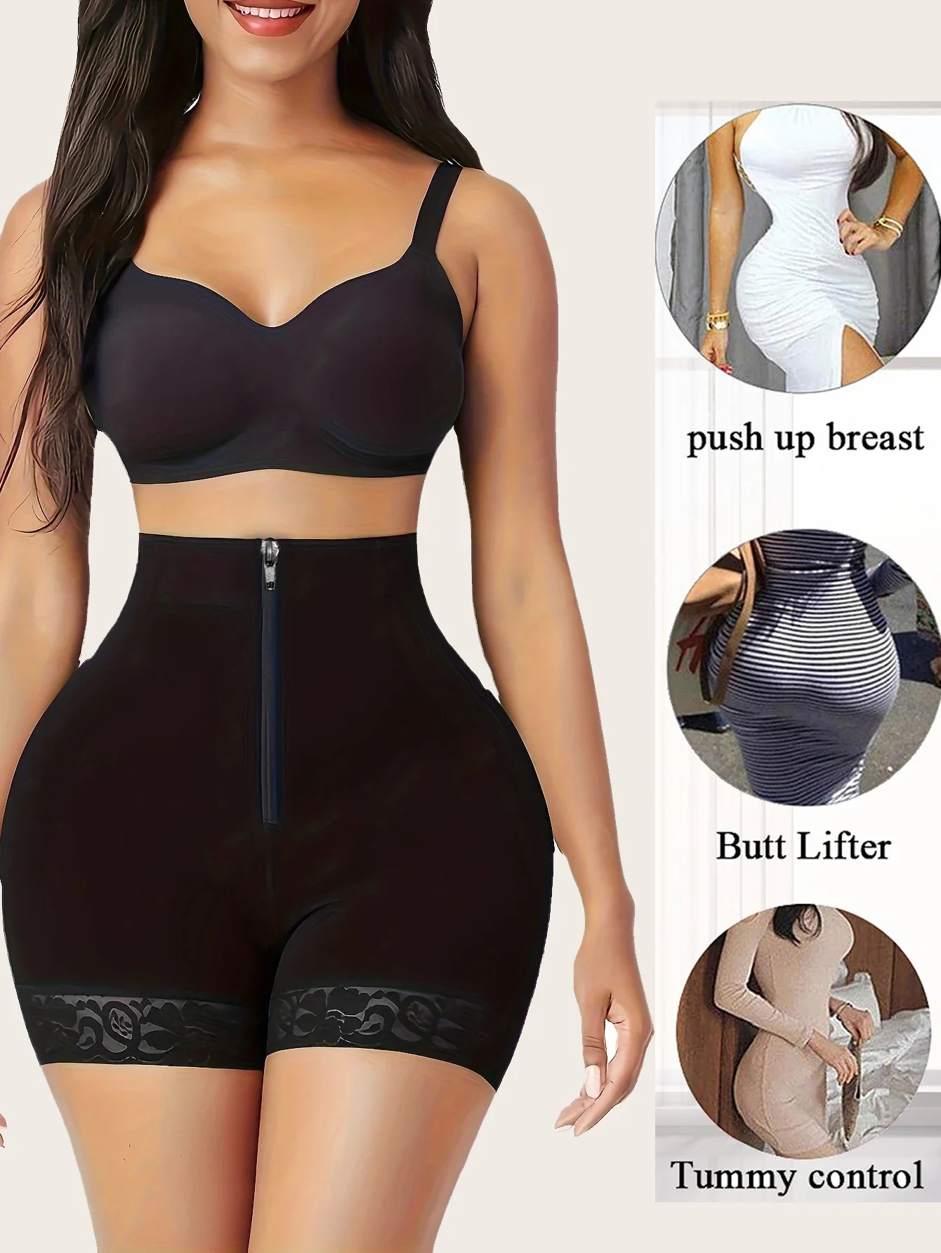 Lace Trim Sculpting Panties with Butt Lifting Design for Comfort and Breathability - Image 3
