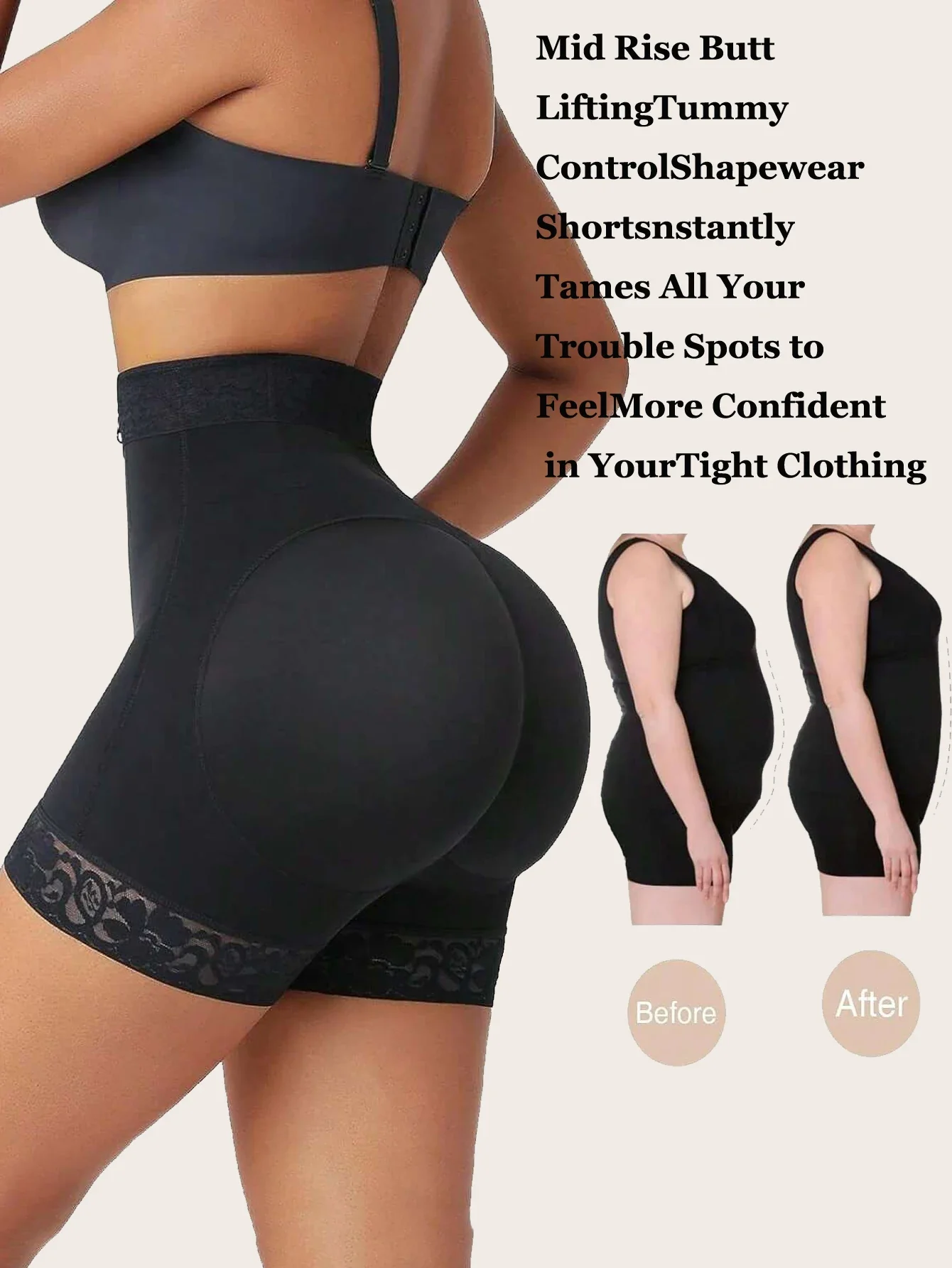 Lace Trim Sculpting Panties with Butt Lifting Design for Comfort and Breathability - Image 5