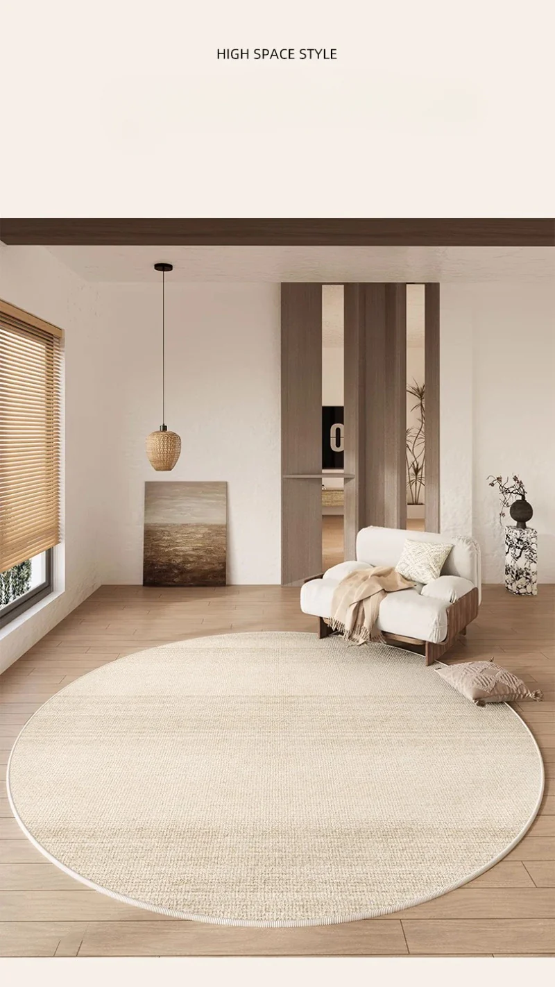 Round Rug Cream Wabi Sabi Luxury Non Slip Waterproof - Image 14