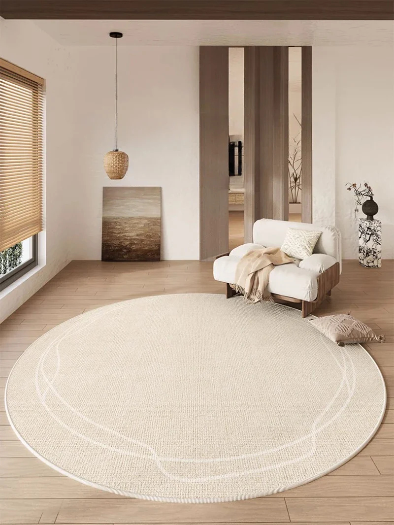 Round Rug Cream Wabi Sabi Luxury Non Slip Waterproof - Image 7